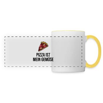 Pizza is my vegetable - Panoramic Mug - white/yellow - Front