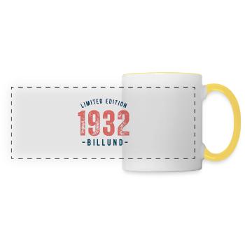 1932 - Mug panoramique contrasté et blanc - blanc/jaune - Devant
