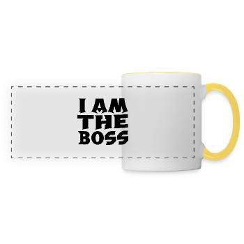 je suis le chef - Mug panoramique contrasté et blanc - blanc/jaune - Devant