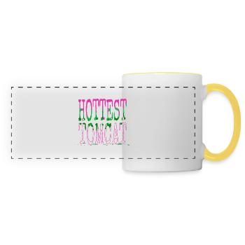 persian persian cat happy funny sayings - Panoramic Mug - white/yellow - Front