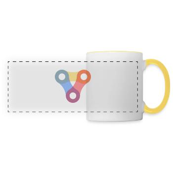Chaîne de vélo - Mug panoramique contrasté et blanc - blanc/jaune - Devant