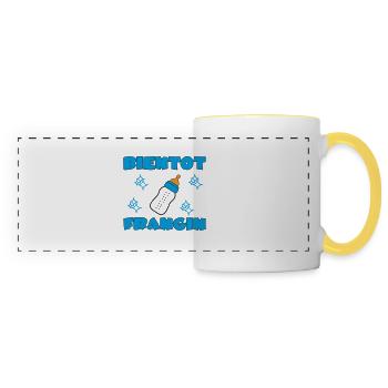 BIENTOT FRANGIN - Mug panoramique contrasté et blanc - blanc/jaune - Devant