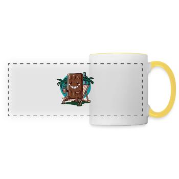 Drôle Dubaï Chocolat Pistache Pistache Chocolat - Mug panoramique contrasté et blanc - blanc/jaune - Devant