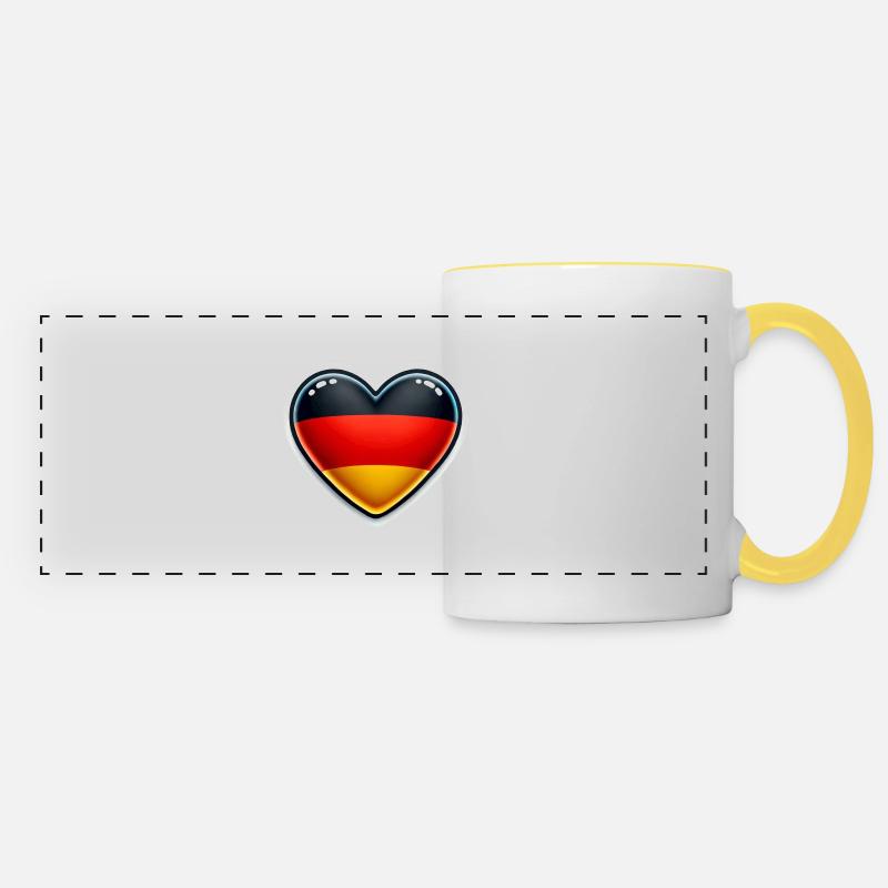 Love Germany - ideal for stickers - Panoramic Mug - white/yellow