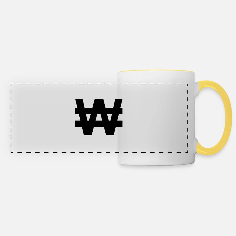Won Domains - Panoramic Mug - white/yellow