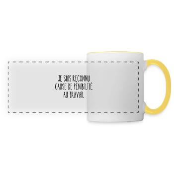 pénibilité au travail - Mug panoramique contrasté et blanc - blanc/jaune - Devant