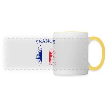 Frankreich france french French - Mug panoramique contrasté et blanc - blanc/jaune - Devant