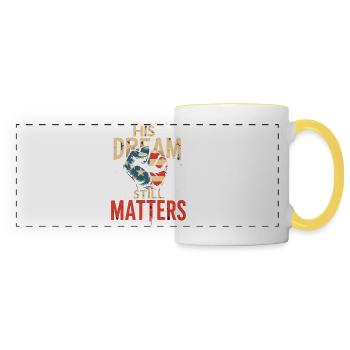 his dream still matters - mlk - Mug panoramique contrasté et blanc - blanc/jaune - Devant