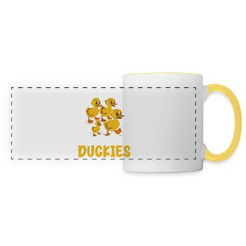I Teach The Sweetest Duckies Teacher Rubber Duck - Mug panoramique contrasté et blanc - blanc/jaune - Devant