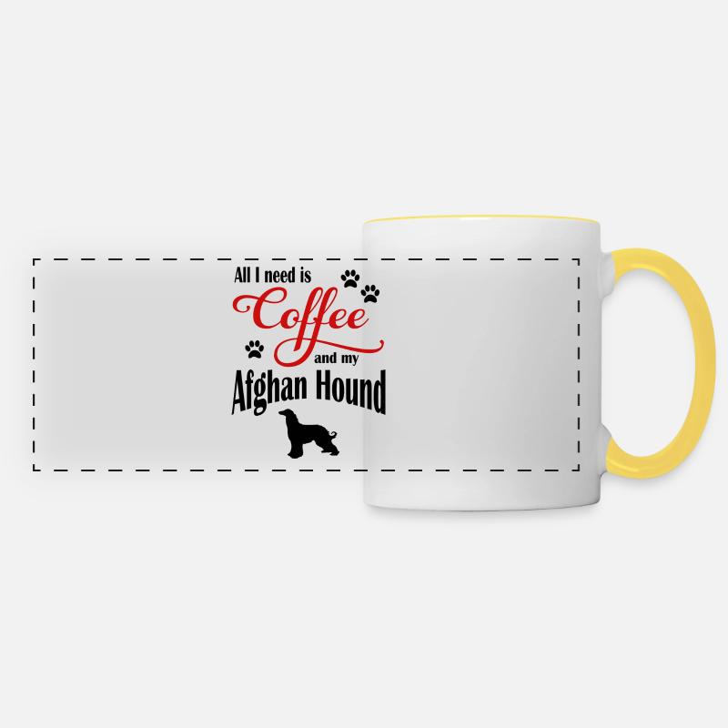 Afghan Hound Coffee - Panoramic Mug - white/yellow