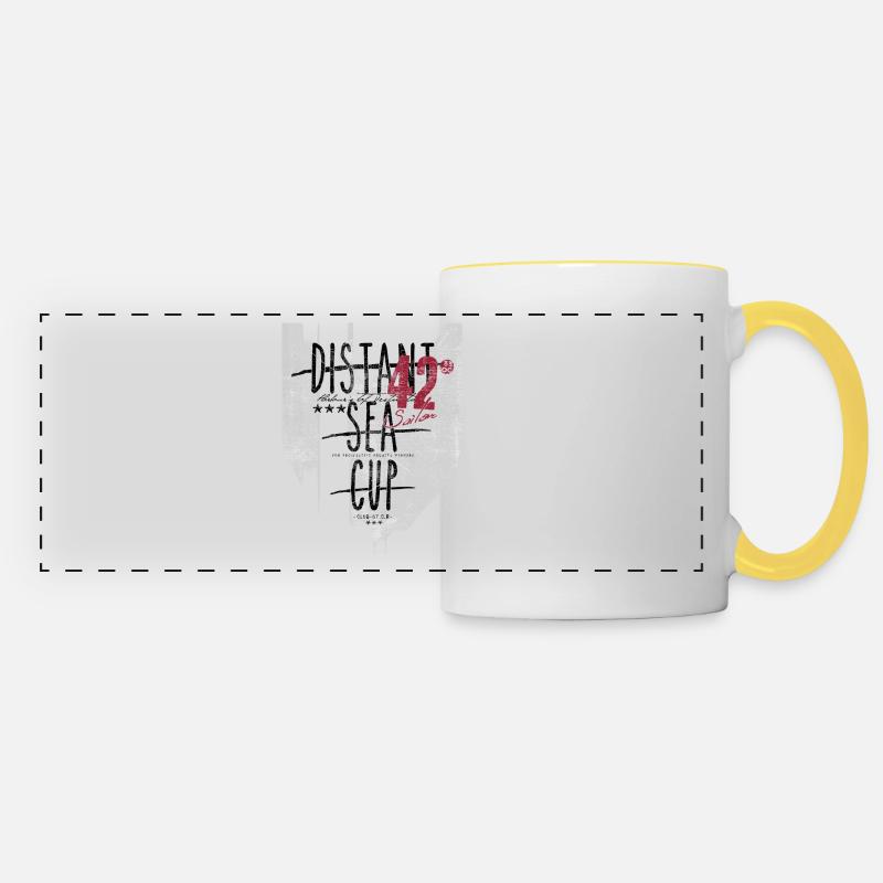 shirt, design, t-shirt - Panoramic Mug - white/yellow