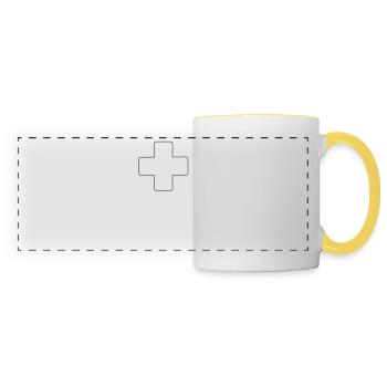 secouriste - Mug panoramique contrasté et blanc - blanc/jaune - Devant