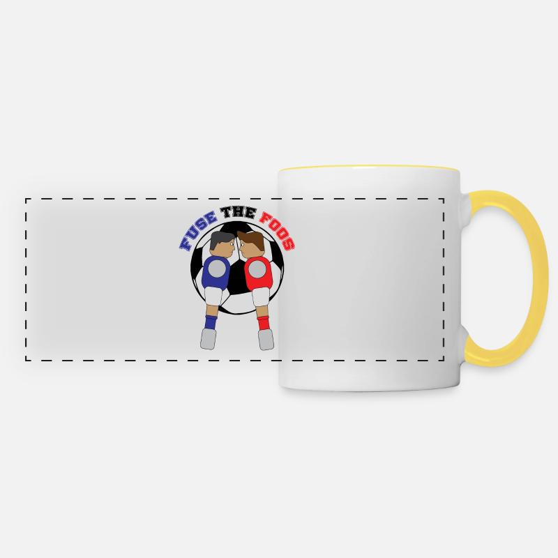 Table football Foosball Foosball player - Panoramic Mug - white/yellow