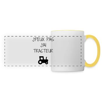 Agriculture / Agriculteur / Ferme / Paysan - Mug panoramique contrasté et blanc - blanc/jaune - Devant