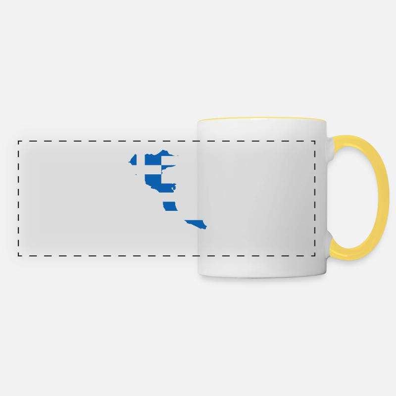 Corfou - Mug panoramique contrasté et blanc - blanc/jaune