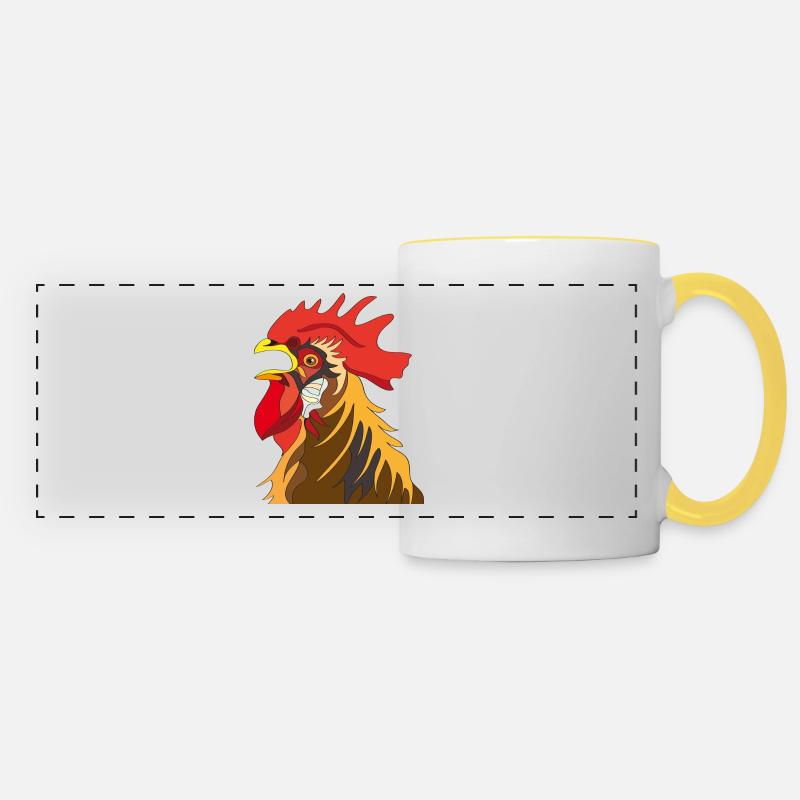 Rooster - Panoramic Mug - white/yellow