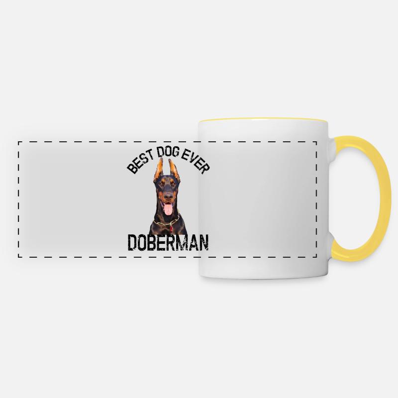 DOBERMAN - Panoramic Mug - white/yellow