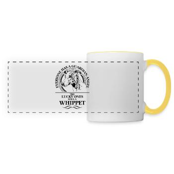 WHIPPET Ange Gardien Chien Disant Wilsigns - Mug panoramique contrasté et blanc - blanc/jaune - Devant