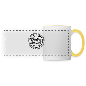 Assistant dentaire Vintage Cadeau - Mug panoramique contrasté et blanc - blanc/jaune - Devant