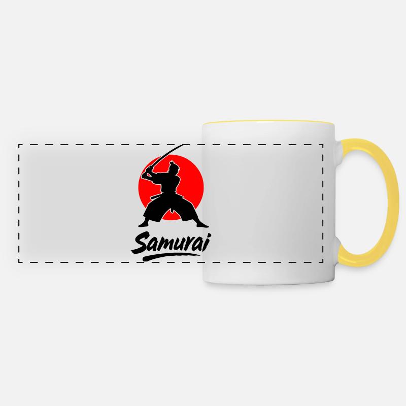 Samurai - Panoramatasse - Weiß/Gelb