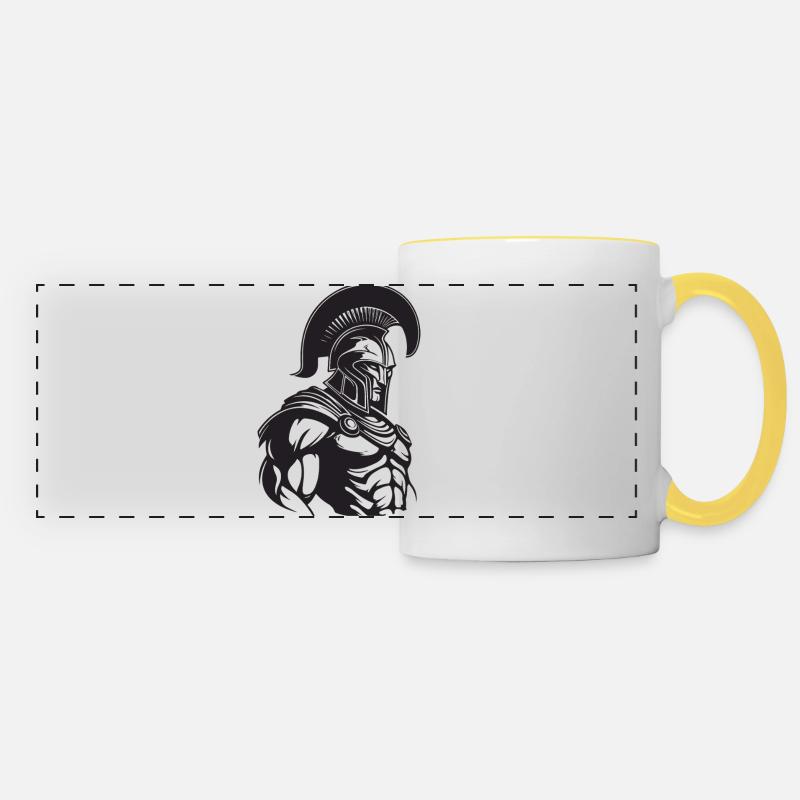 Spartan Gym Muscles - Panoramic Mug - white/yellow