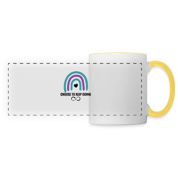 La prévention du suicide - Mug panoramique contrasté et blanc - blanc/jaune - Devant