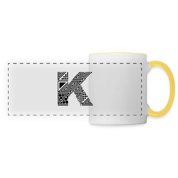 letter K - Panoramic Mug - white/yellow - Front