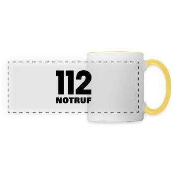 112 Notruf - Panoramatasse - Weiß/Gelb - Vorne