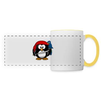 Pirate Penguin - Panoramic Mug - white/yellow - Front