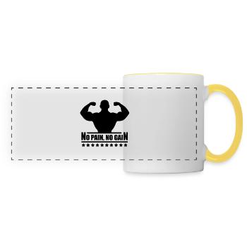 pain_gain_c1 - Panoramic Mug - white/yellow - Front