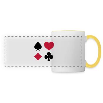love_jeu_carte - Panoramic Mug - white/yellow - Front