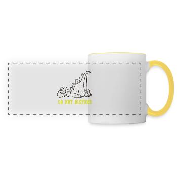 Dinosaur Dino - Panoramic Mug - white/yellow - Front