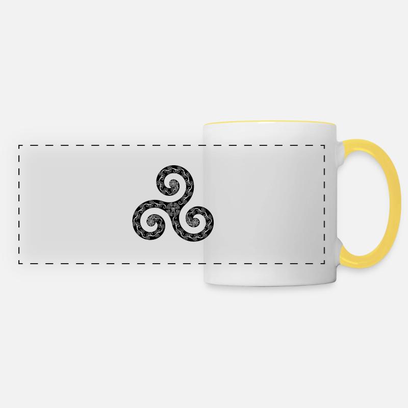 triskel - Panoramic Mug - white/yellow