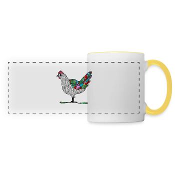 Poule - Mug panoramique contrasté et blanc - blanc/jaune - Devant
