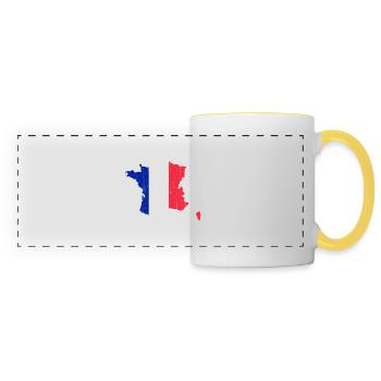 France Flag Map Outline - Panoramic Mug - white/yellow - Front