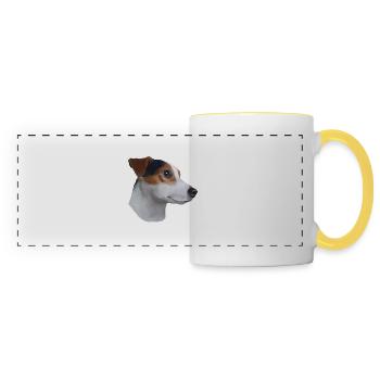 Jack russell terrier - Mug panoramique contrasté et blanc - blanc/jaune - Devant