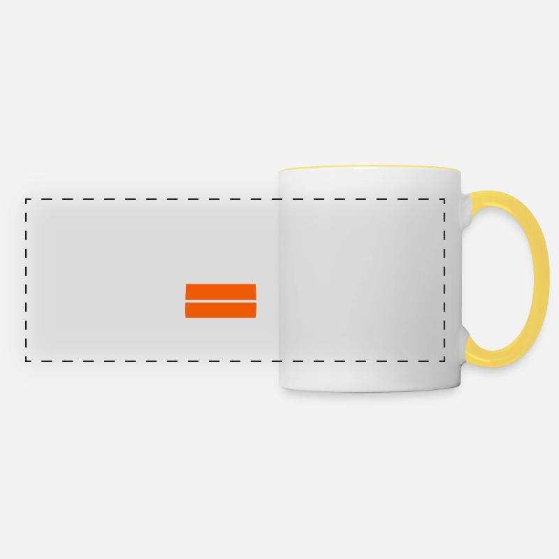 Low battery needs beer - Panoramic Mug - white/yellow