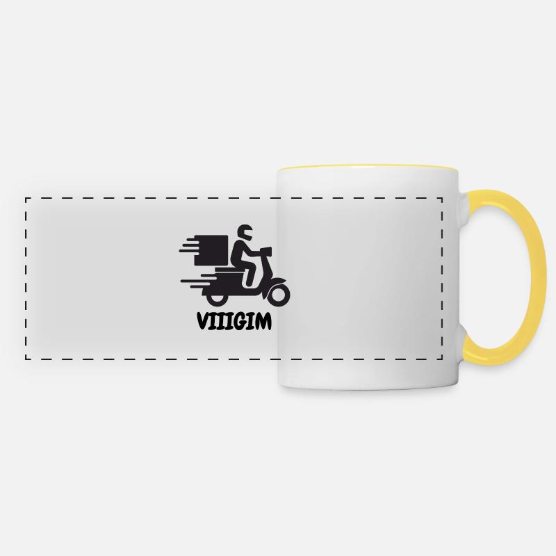 Vigim Scooter - Panoramic Mug - white/yellow