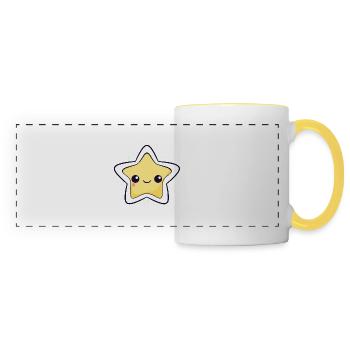 Der Stern Kawaii - Panoramatasse - Weiß/Gelb - Vorne