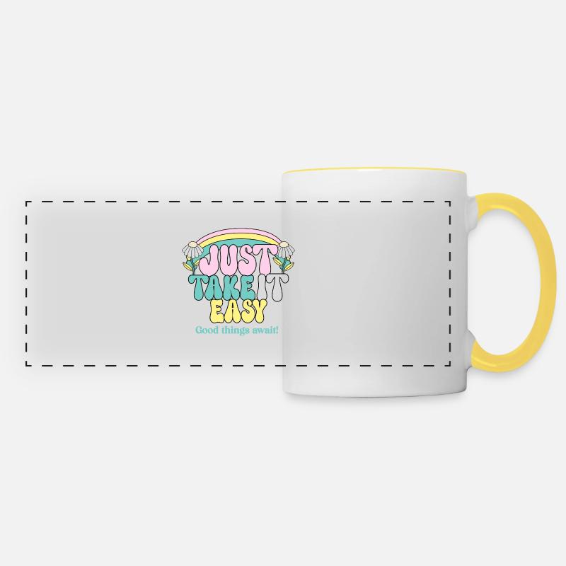 Just Take It Easy - Panoramatasse - Weiß/Gelb