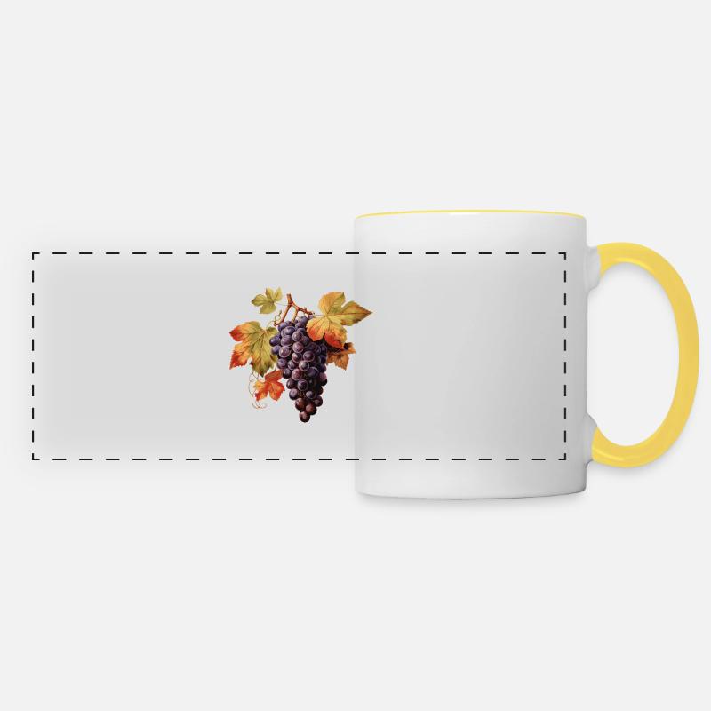 Raisins - Mug panoramique contrasté et blanc - blanc/jaune