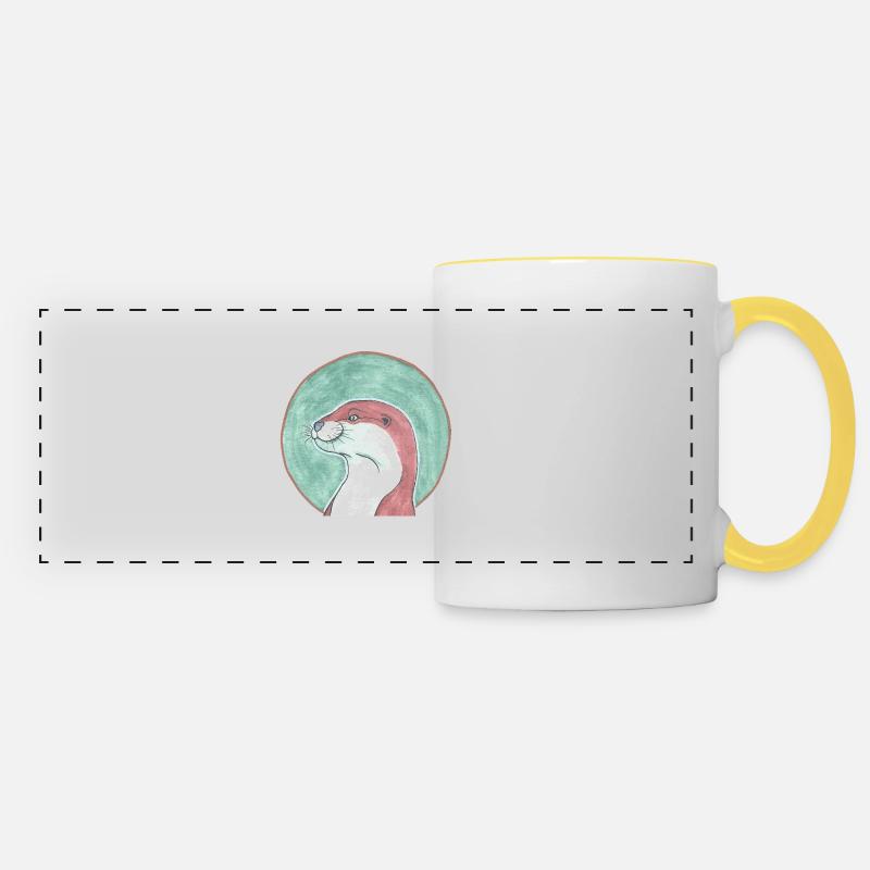 230830 Otter 4 - Panoramic Mug - white/yellow