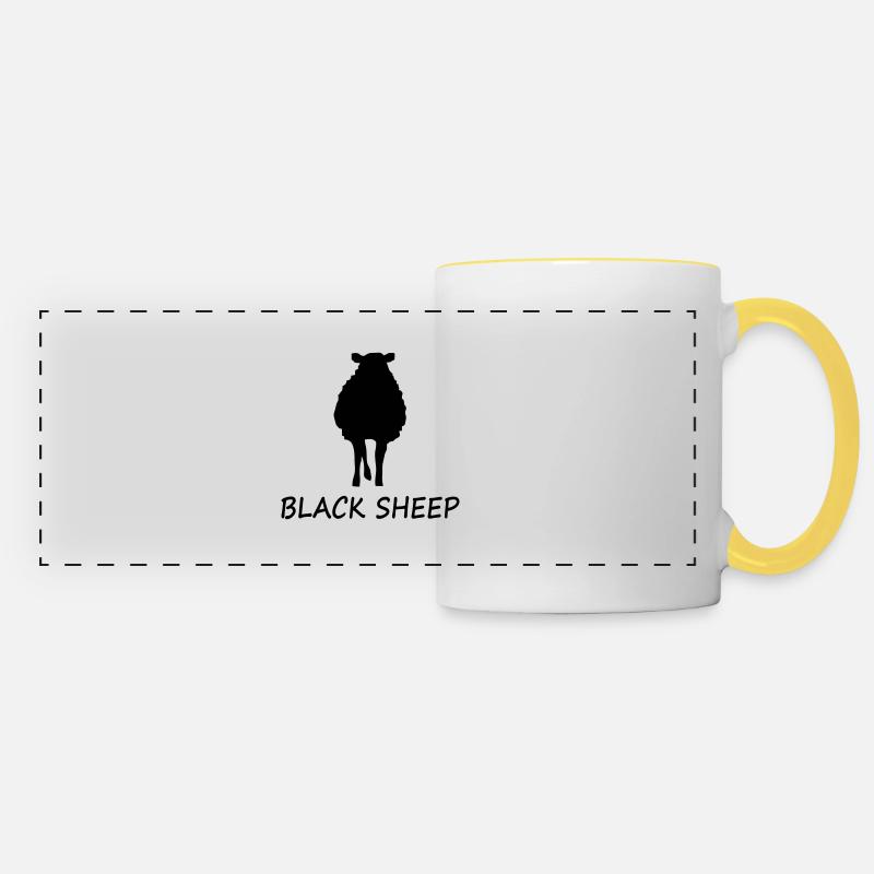 Black Sheep - Panoramatasse - Weiß/Gelb