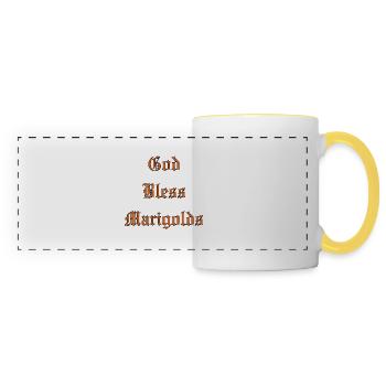 Que Dieu bénisse les soucis - Mug panoramique contrasté et blanc - blanc/jaune - Devant