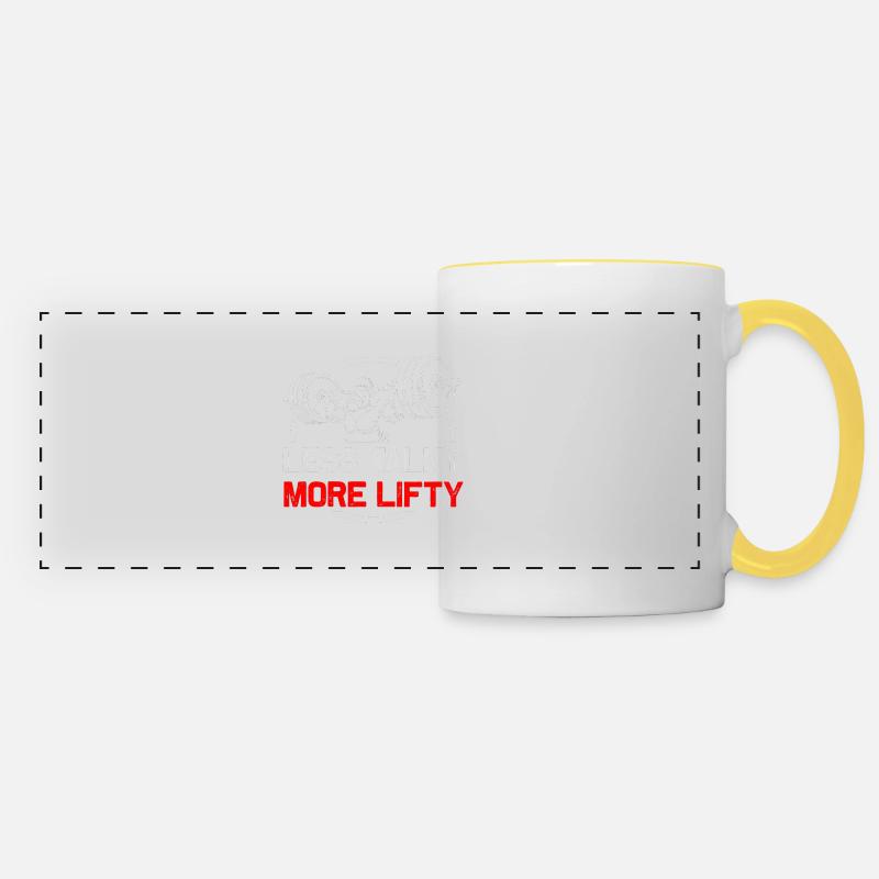 Moins bavard Plus Lifty Gorilla - Mug panoramique contrasté et blanc - blanc/jaune