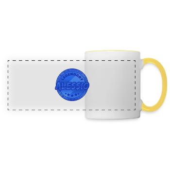 Geschenk für Alessio - Panoramatasse - Weiß/Gelb - Vorne