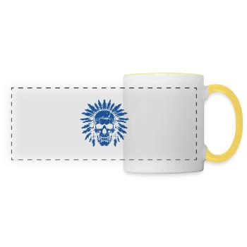 Crâne indien - Mug panoramique contrasté et blanc - blanc/jaune - Devant