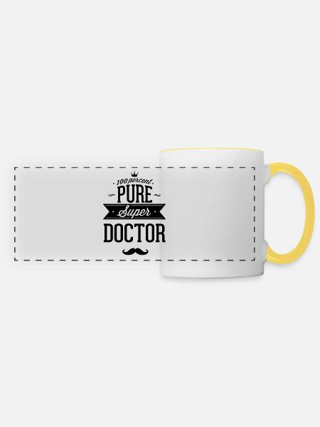 100% Doktor - Panoramatasse - Weiß/Gelb