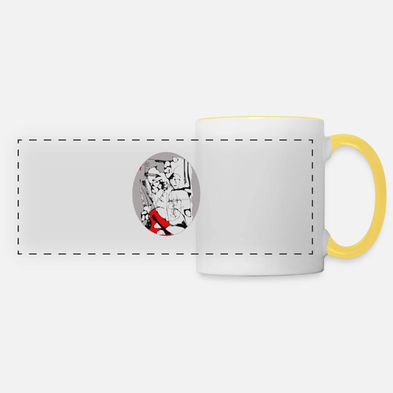 Liberté d'interprétation 3 - Mug panoramique contrasté et blanc - blanc/jaune