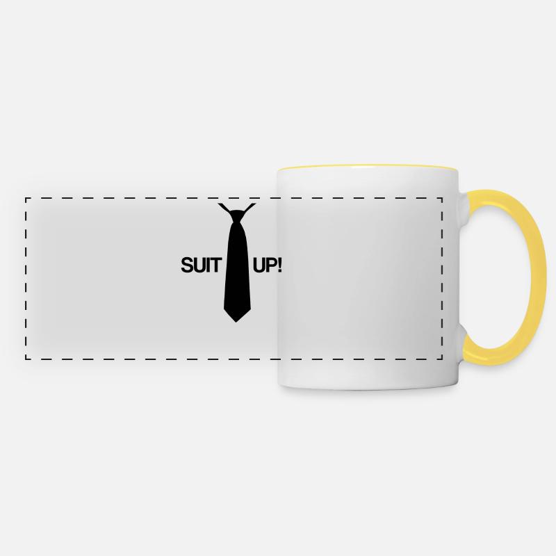 Suit Up! Suit - tie - Panoramic Mug - white/yellow
